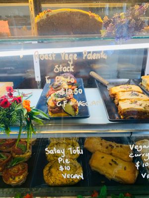 A few of the items in the cabinet  at Kush Coffee Ltd in Nelson