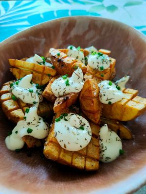 Alioli potatoes at Coco Cuina Viva in Cadaques