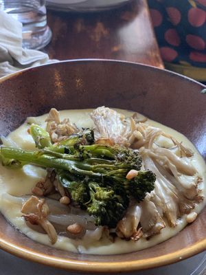 Mushrooms on truffled smashed potatoes  at Coco Cuina Viva in Cadaques