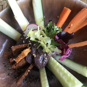 Hummus de oliva negra   at Coco Cuina Viva in Cadaques