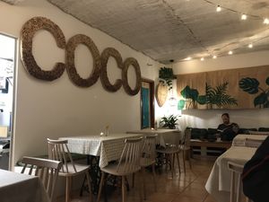 Seating area (early evening, pre-dinnertime  at Coco Cuina Viva in Cadaques