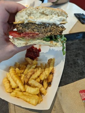 Beyond Burger Platter  at Universal Studios - Captain America Diner in Orlando