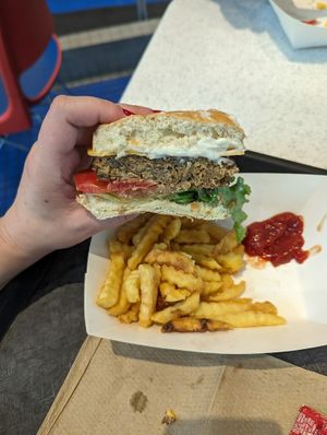 Beyond Burger Platter  at Universal Studios - Captain America Diner in Orlando