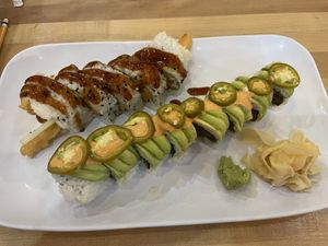 Sweet Potato Business and Crazy Jungle rollss  at Sushi Jin Next Door in Woodbridge