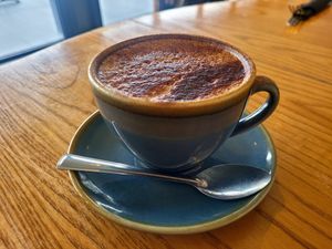 Soya Cappuccino. at Galeri Café Bar in Caernarfon