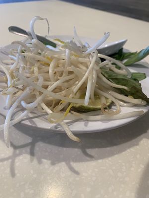 Fresh veggies to add to Pho  at I Heart Banh Mi  in Hemet