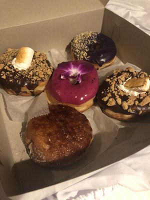 Different donuts. at Donatsu in Los Angeles