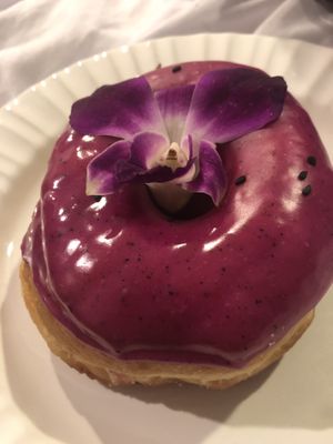 Dragon fruit donut  at Donatsu in Los Angeles