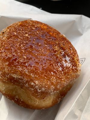 Crème brûlée doughnut was soooooo good! at Donatsu in Los Angeles