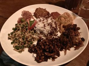 Nasi Campur Vegan - delicious!  at Blue Earth Village in Bunutan