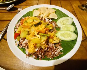 Thai Red Curry with Rice   at Blue Earth Village in Bunutan