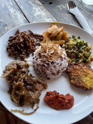 Vegan Nasi Campur   at Blue Earth Village in Bunutan