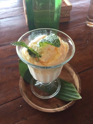 Coconut icecream vegetarian  at Blue Earth Village in Bunutan