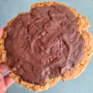 Vegan chocolate hobnob at Pixie Bakes Cakery and Coffee Shop in Tintwistle