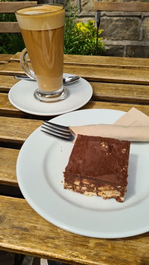 Vegan tiffin at Pixie Bakes Cakery and Coffee Shop in Tintwistle