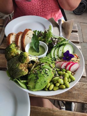 Green goddess bowl at Pixie Bakes Cakery and Coffee Shop in Tintwistle