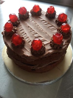 Vegan Cherry Cake  at Pixie Bakes Cakery and Coffee Shop in Tintwistle