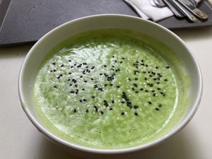 Pea soup at Made with Laf in Bratislava