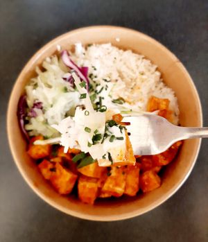BBQ Tofu Bowl at Made with Laf in Bratislava