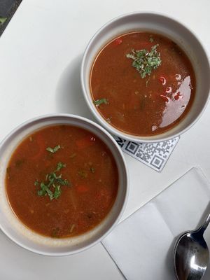 mexican soup with beans, red pepper and corn  at Made with Laf in Bratislava