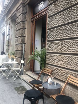 outdoor seating  at TINK in Ljubljana