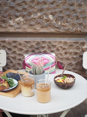 Yummy iced coconut lattes  at TINK in Ljubljana