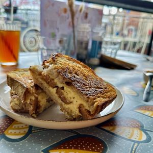 Sausage, Cheez and Woodchats Chutney Toastie (Vegan)  at Woodchats in Chorley