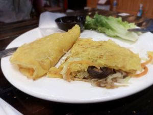 Vietnamese pancake at The Little Leaf in Cat Ba
