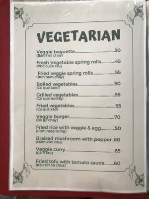 menu at The Little Leaf in Cat Ba