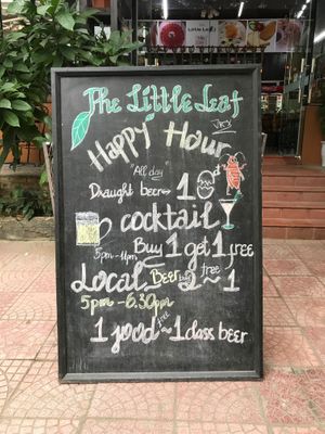 A very confusing sign 🤷🏻‍♀️ at The Little Leaf in Cat Ba