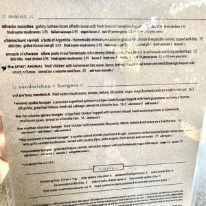 Menu  at Modern Shaman in Whittier