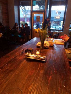 Communal table at Modern Shaman in Whittier