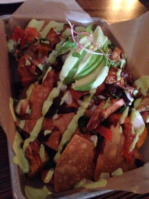 Jackfruit nah-chos  at Modern Shaman in Whittier