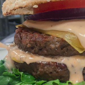 Impossible burger with Chao cheese, doubled down. at Modern Shaman in Whittier