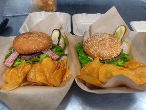 Impossible burgers to go at Modern Shaman in Whittier