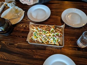 Cheezy loaded fries at Modern Shaman in Whittier