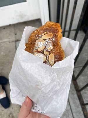 almond croissant   at Hazel & Jade Bakery in San Diego
