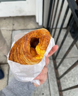 breakfast croissant   at Hazel & Jade Bakery in San Diego