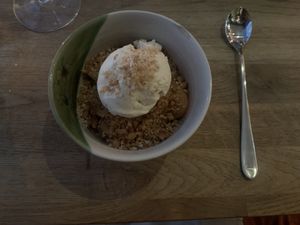 Apple pie with ice cream  at Magnolia in Stockholm