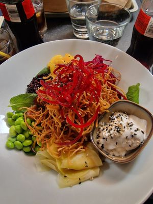 Vegan tofu bowl at Magnolia in Stockholm