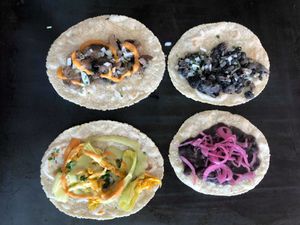 Hongos, Flor de calabaza y Huitlacoche at Quecas El Comal in Cabo San Lucas