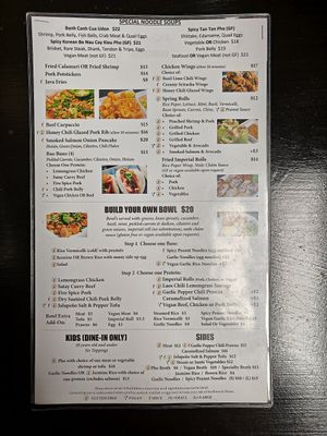 Menu 5.24.2024 at Holy Basil Pho in Oakland