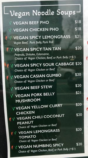 Vegan Noodle Soup Menu at Holy Basil Pho in Oakland
