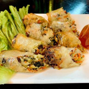 Fried imperial rolls at Holy Basil Pho in Oakland