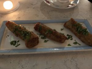 Vegan chicken rolls  at Zen Garden in Great Neck