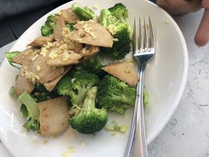 Kung pao vegan chicken without sauce  at Zen Garden in Great Neck