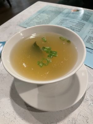 Miso soup at Zen Garden in Great Neck