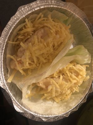 Lettuce cup with golden vegan shrimp   at Zen Garden in Great Neck