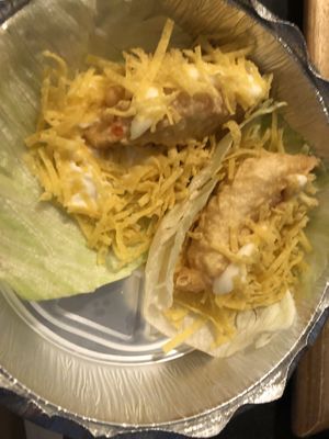 Lettuce cup with golden vegan shrimp 
  at Zen Garden in Great Neck