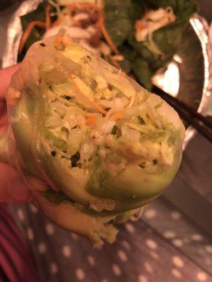 Avocado rice paper roll
  at Zen Garden in Great Neck